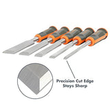 Buck Knives 1/4, 1/2, 3/4, 1, 1-1/4 COMFORT GRIP CHISEL SET Buck Knives