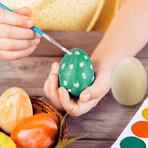 LNQ LUNIQI 10Pcs Unfinished Wooden Eggs 2.5 Inch Smooth Flat Bottom Unpainted Eggs Fake Wooden Eggs for Crafts, Easter Decorations and Gifts LNQ LUNIQI