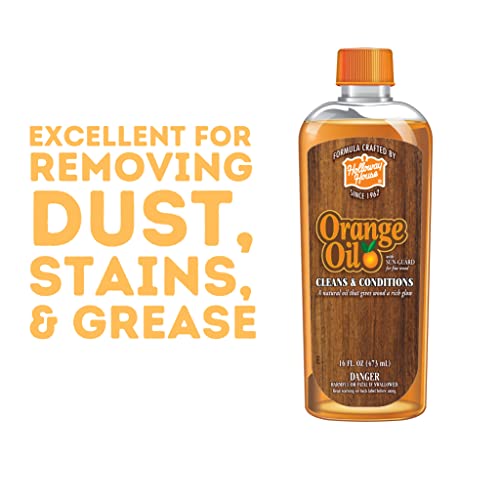 Holloway House Orange Oil Cleaner 16oz w/ Sun-Guard for Fine Wood, Cleans & Conditions, Removes Soap Scum from Shower Doors, Stainless, Tile & Sinks, - WoodArtSupply