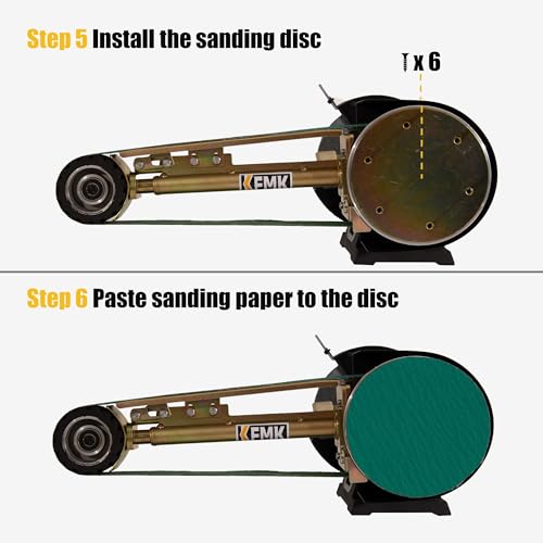 KFMK 2"x48" Belt Grinder Attachment for Bench Grinders, 2x48 Inch Belt and 7 Inch Disc Sander Attachment for Bench Grinders - WoodArtSupply