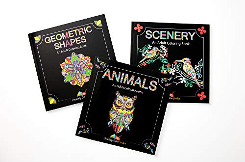Adult Coloring Books Set - 3 for Grownups 120 Unique Animals, Scenery & Mandalas Designs. Adults Relaxation. Creatively Calm Studios