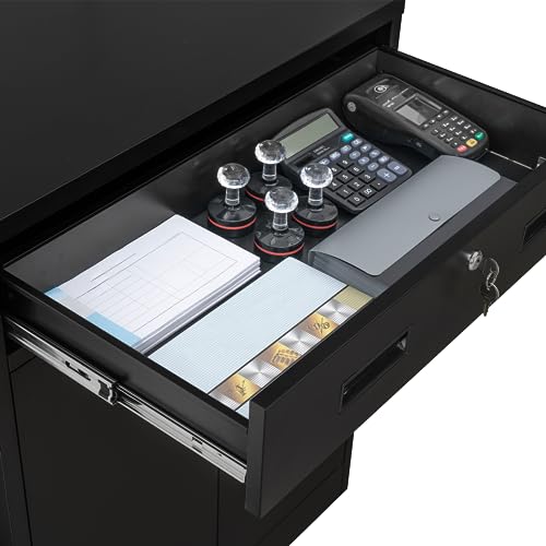 TaskStorz Metal Garage Storage Cabinets，Metal File Cabinet with 1 Locking Drawers, Lockable Storage Cabinets for Office, Home, Garage, Warehouse TaskStorz