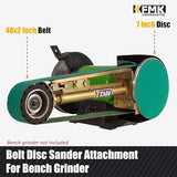 KFMK 2"x48" Belt Grinder Attachment for Bench Grinders, 2x48 Inch Belt and 7 Inch Disc Sander Attachment for Bench Grinders KFMK