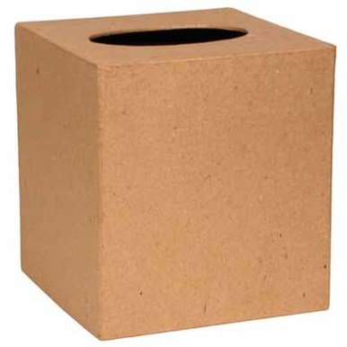 Tissue Box Covers 3 Pack Blank Cardboard Kraft Unfinished Paper Mache Facial Tissue Boutique Cube Ready for DIY Personalizing and Decorating Factory Direct Craft