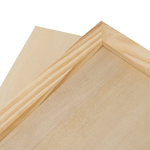 MANCHAP 12 Pack 9 x 12 Inch Wood Canvas Panels, Unfinished Wood Cradled Painting Panel Boards, Wooden Canvas Board Wood Artist Canvas for Painting,