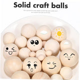 Yardenfun 40pcs Wooden Wheel Craft Wood Balls Solid Wood Wooden Wooden Balls Solid Bead Nonporous Accessories Round Wreath Wood Color Wooden Beads Yardenfun