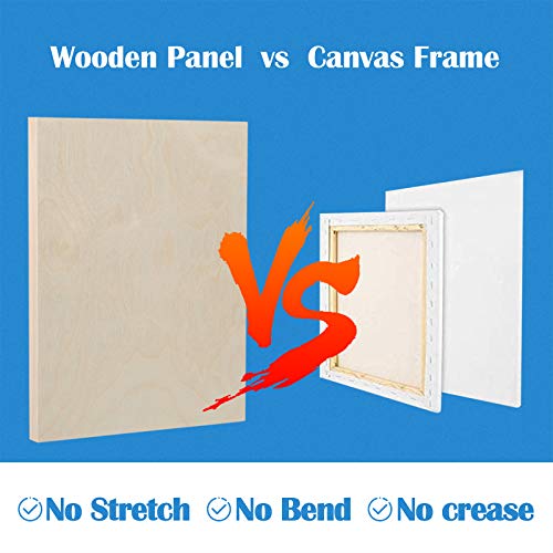 Falling in Art Unfinished Birch Wood Canvas Panels Kit, Falling in Art 4 Pack of 9x12’’ Studio 3/4’’ Deep Cradle Boards for Pouring Art, Crafts, Falling in Art