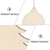 ABOOFAN Wooden Christmas Ornaments 30pcs Unfinished Wood Slices Blank Round Wood Discs Slices Xmas Tree Star Cutouts with Holes Xmas Hanging ABOOFAN