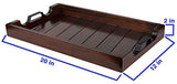 Bamboo Land- Large Wooden Serving Tray, 20”X12’’, Dark Brown, Bamboo Tray, Bamboo Serving Tray, Wooden Trays for Food, Bed Tray Decor, Drink Tray, BAMBOO LAND