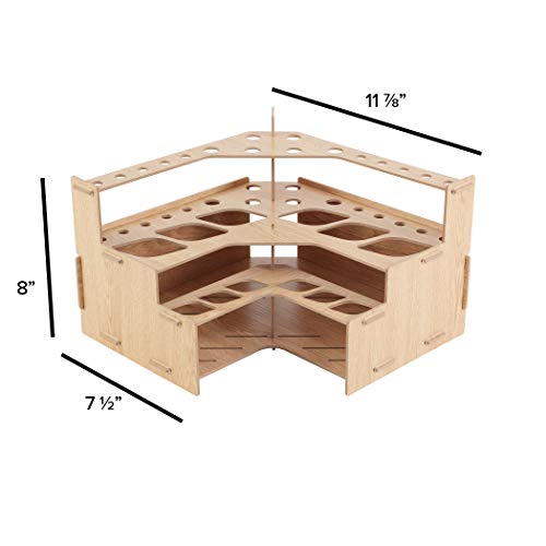 Mezzo Artist Brush and Paint Tube Organizer Rack Set 3 Pieces - Wood Grain Laminate Multi-Layer Storage Display Stand for Paintbrushes, Oil & Acrylic HG Art Concepts