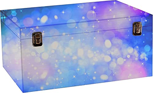 GADGETWIZ 14" x 10" x 6.5"- Large Wooden Box with Hinged Lid - Unfinished Wood Box - Pine Wood Boxes for Crafts - Wooden Storage Box - DIY Memory Box GADGETWIZ