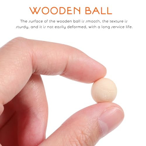 KALLORY Unfinished Wooden Round Balls, 100pcs Natural Small Wood Balls 12mm Gnome Gnome Noses Loose Wooden Beads for DIY Crafts Jewelry Making Art KALLORY
