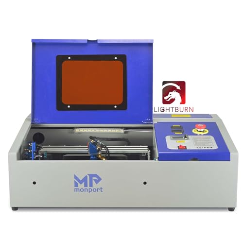 Monport 40W 2.0 Laser Engraver (8" X 12"), Lightburn Compatible CO2 Laser Engraver & Cutter with Adjustable Laser Head, Air Assist, Red Dot Guidance, - WoodArtSupply