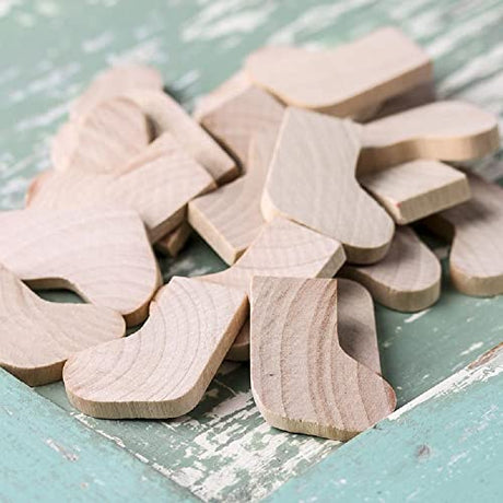 Unfinished Wood Mini Christmas Stocking Cutouts Pack of 30 by Factory Direct Craft - Made in The USA for Christmas Decorating, Crafts and DIY Factory Direct Craft
