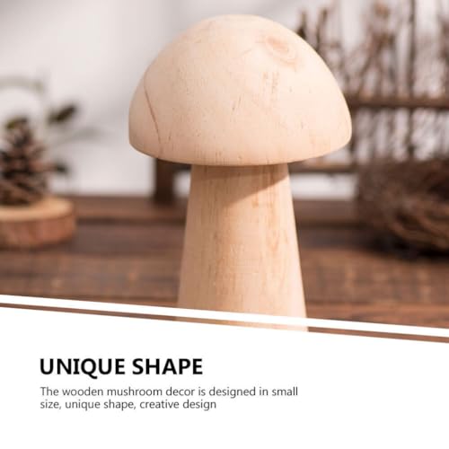 Zerodeko Wooden Mushroom Blank, Mini Wooden Mushrooms to Paint, Unfinished Wood Figurines for Craft Ornament Zerodeko