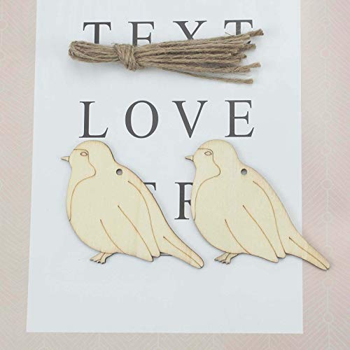 20-Pack Wooden Bird Shaped Cutouts Hanging Wood Sign for DIY Crafts (3.35 x 2.64 x 0.1 in) - WoodArtSupply