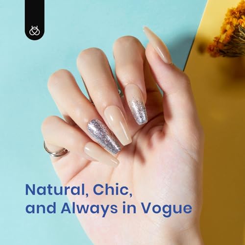 Beetles Gel Nail Kit Easy Nail Extension Set With 500Pcs Medium Coffin Shaped Tips 5 in 1 Nail Glue Base Gel and Innovative Led Lamp Easy Funny Diy beetles Gel Polish