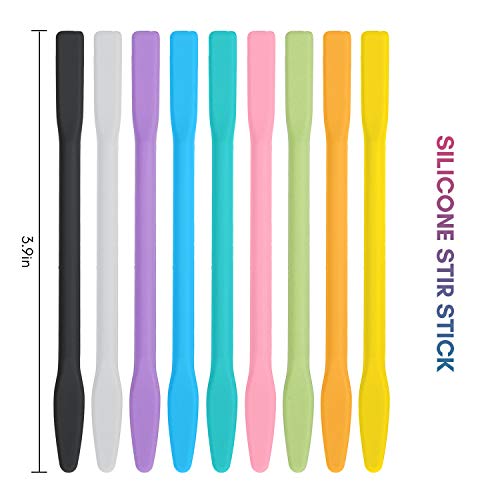 9PCS Colored Silicone Stir Sticks, Gartful Reusable Epoxy Resin Stir Sticks, for Resin Mixing, Paint, Making Glitter Tumblers Cups, Arts, Crafts, Gartful