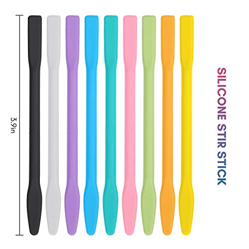 9PCS Colored Silicone Stir Sticks, Gartful Reusable Epoxy Resin Stir Sticks, for Resin Mixing, Paint, Making Glitter Tumblers Cups, Arts, Crafts, - WoodArtSupply