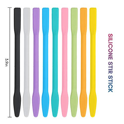 9PCS Colored Silicone Stir Sticks, Gartful Reusable Epoxy Resin Stir Sticks, for Resin Mixing, Paint, Making Glitter Tumblers Cups, Arts, Crafts, - WoodArtSupply