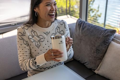 Stanley Stay Hot Camp Mug - Durable 18/8 Stainless Steel Insulated Mug - Splash-Free Tritan™ Drink-Thru Lid - 24 OZ - Cream Gloss STANLEY