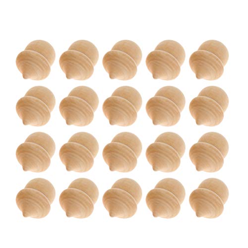 Healifty 20pcs Acorn Charms Unfinished Acorn Wooden Acorn Craft Wood Doll Bodies DIY Acorn Crafts DIY Crafts Real Driftwood Sensory Wooden peg Healifty