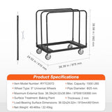 VEVOR Steel Panel Truck, 1500 LBS Panel Dolly Cart with 5" Swivel Casters and 36.02" x 24.02" Deck, Heavy-Duty Drywall Sheet Cart, Handling Wall VEVOR