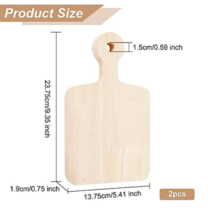 OLYCRAFT 2pcs 9.4x5.4 Inch Rectangle Wooden Sorority Paddle Wooden Tray Plates Unfinished Solid Pine Wood Plates Natural Wooden Display Plate for DIY