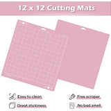 HTVRONT Fabric Grip Cutting Mats for Cricut, 2 Pack Cutting Mats 12x12 for Cricut Maker/Maker 3/Explore 3/Air/Air 2/One, Fabric Adhesive Sticky Pink HTVRONT