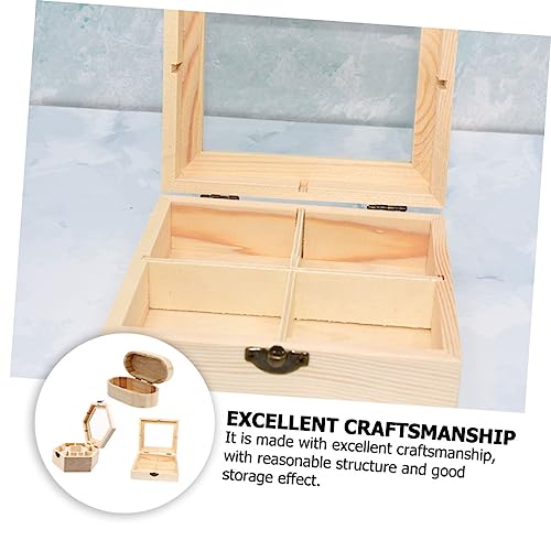 SEWOART 3pcs wooden box ear ringing jewelry for women ring organizer for jewelry necklace storage bag DIY portable jewelry organizer unfinished - WoodArtSupply