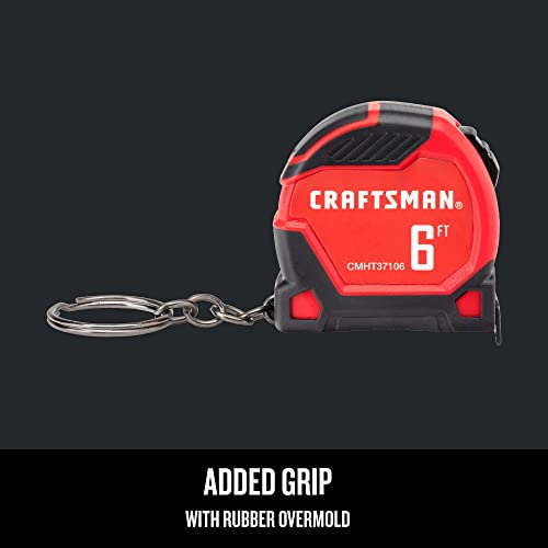CRAFTSMAN Keychain Tape Measure, 6 FT (CMHT37106G) Craftsman