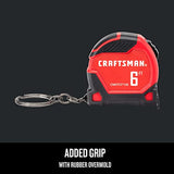 CRAFTSMAN Keychain Tape Measure, 6 FT (CMHT37106G) Craftsman