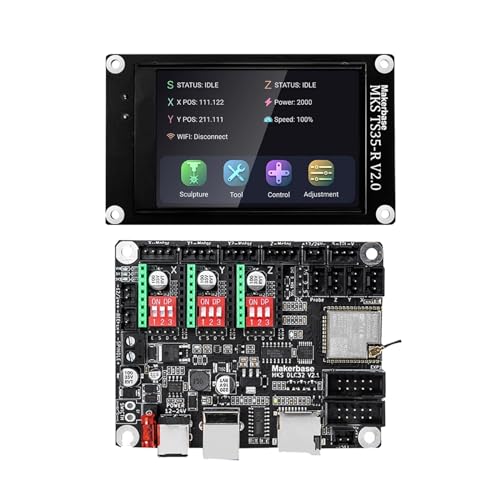 ZEKOLO Laser Engraving Machine Motherboard Makerbase MKS DLC32 V2.1 32Bit Control Board WiFi TS24/TS35-R Support 80W Laser Module (Color : Package ZEKOLO