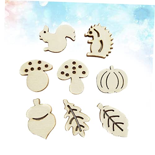 VOSAREA 50pcs Pieces Unfinished Wooden Animal Figures Blank Wood Chips Unfinished Wooden Cutouts Hanging Ornaments Blank Wooden Slices Accessories VOSAREA