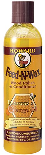 Howard Products Feed-N-Wax Wood Polish & Conditioner, 8 oz, Orange - WoodArtSupply