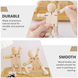 ARTIBETTER 6 Pcs Joint Puppet Toys Artist Wooden Tiny Doll Bodies Painting Graffiti Unfinished People Bodies Unfinished Wooden Robot Bodies Kids ARTIBETTER