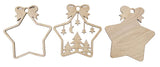 Star Tree Scene Door Sign 3 Pieces Laser Cut Out Unfinished RND34 The Wood Shape Store