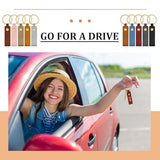 Wavyknot 200 Pack Personalized Leather Keychain Leather Kit PU Leather Keychain Blanks with Key Rings and Rivets Key Chain Blanks for DIY Craft Laser Wavyknot