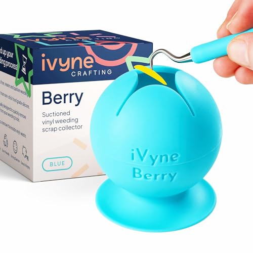 iVyne Berry Suctioned Vinyl Weeding Scrap Collector & Holder for Weeding Tools for Vinyl - Blue - WoodArtSupply