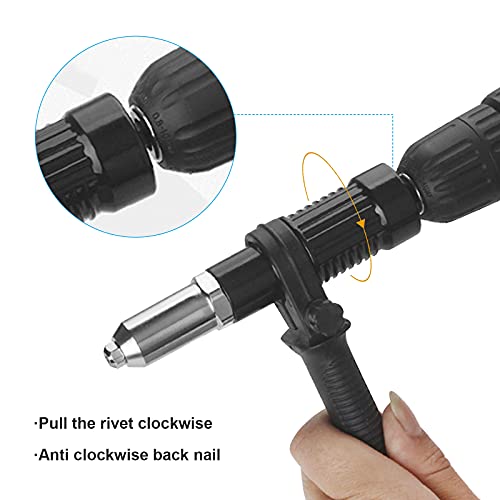 Vkinman Pop Rivet Gun Tool Rivet Drill Attachment Power Drill Tool Kit Cordless Rivet Gun Vkinman