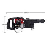 32.7CC Demolition Hammer Gas Powered, 2-Stroke 2.4HP Gasoline Hammer Drills Concrete Breaker with 3 Drills & 2 Chisels CNCEST