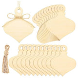 VOSAREA 40pcs Light Bulb Shaped Wood Chips Unfinished Wood Light Bulbs Christmas Light Bulb Cutouts Wooden Shape Holiday Christmas Wood Cutouts VOSAREA