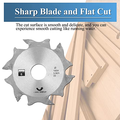 6 Tooth 22mm Bore Biscuit Joiner Blade, 100mm / 4inch Carbide Biscuit Jointer Blade Cutter Replacement, 6 Tooth Carbide Plate Joiner Blade, - WoodArtSupply