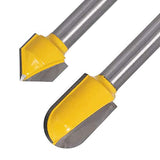 Mesee 6Pcs Carbide 90 Degree V Groove Router Bit Set Core Cove Box Round Nose V Grooving Router Bits V-Groove Router Bit Woodworking Cutter Tool for Mesee