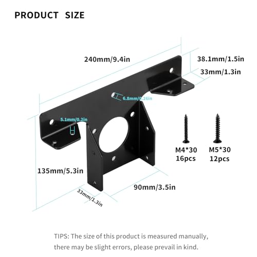 Heavy Duty Pergola Brackets, 2 Pcs Pergola Corner Brackets, 3-Way Pergola Extension T Brackets Adjustable, for 4x4" (Actual Size: 3.5x3.5") Post Xingwenhao