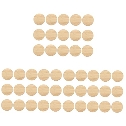 Operitacx 45 Pcs Round Bamboo Unfinished Wood Shapes Door Hanger Cutouts Tree Rounds Painting Wooden Discs Wood Circles for Crafts Wood Rounds Kids - WoodArtSupply