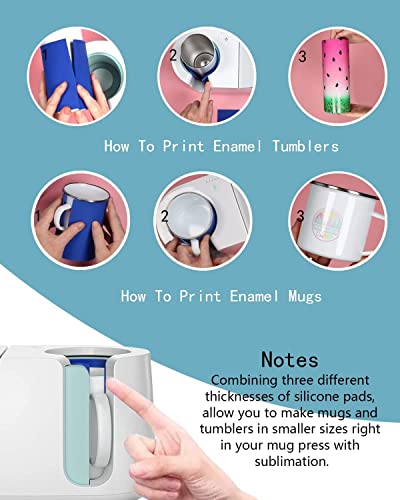 Sublimation Tumblers Wrap for Cricut Mug Press, 3 Thicknesses Silicone Wraps Suitable for Skinny Tumblers Sublimation 9.8 x 4.7 Inch WIbabiuis