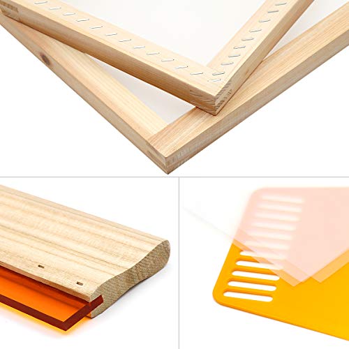 Pllieay 6 Pieces Wood Silk Screen Printing Frames 10 x 14inch with 110  White Mesh for Screen Printing