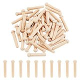 OLYCRAFT 50Pcs Mini Wooden Axle Peg 1-4/5Inch Unfinished Wooden Peg Blank Mushroom Wooden Peg Burlywood Axle Pegs Fits 8mm Hole Wooden Wheel for DIY OLYCRAFT