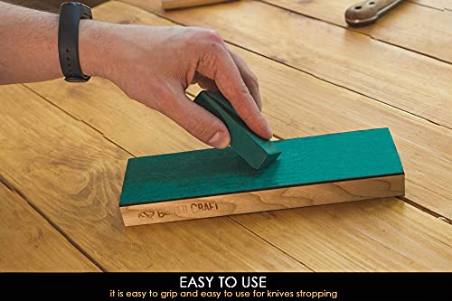 BeaverCraft, Green Strop Compound PP02 - Fine Green Buffing Compound - Leather Strop Green Honing Compound - Buffing Compound 2 Bars 4 Oz - Stainless BeaverCraft